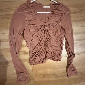 Rose pink colored top. SO FLATTERING